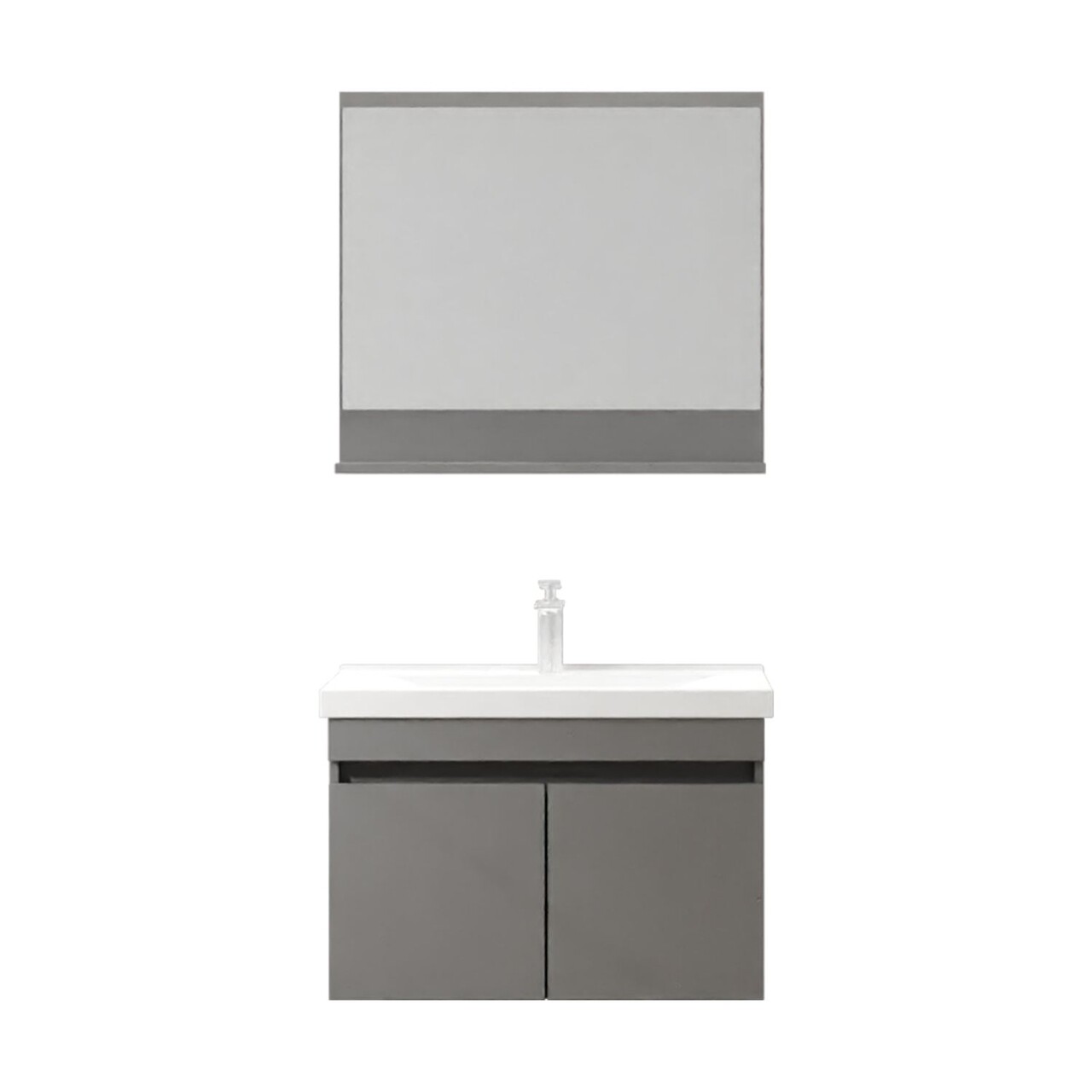 Set mobilier de baie (2 piese), Hanah Home, Pace 80, Gri Mat - view 5
