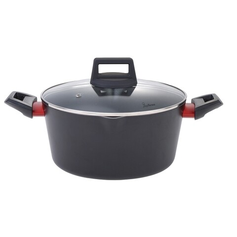 Oala cu capac luigi ferrero rosso fr-2411, Ø28 cm, 6.7 l, aluminiu presat/invelis non-stick