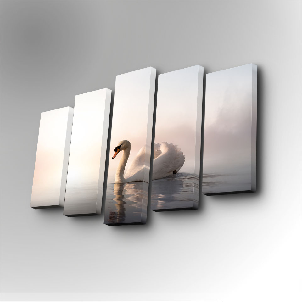Tablou decorativ, 5PUC-024, PÂNZĂ DIN PIELE ÎNTOARSĂ, Dimensiune: 14 x 50 cm (1 bucată), Multicolor