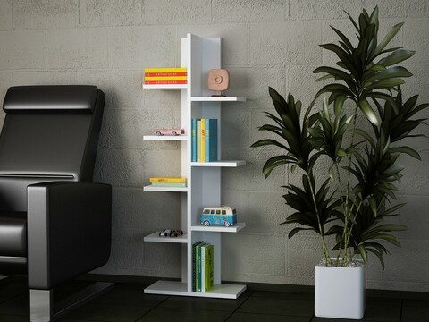 Biblioteca Tree, Woody Fashion, 45x22x121.8 cm, alb 45x22x121.8