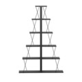 Corp biblioteca Tars, Pakoworld, 130x22x146 cm, PAL/metal, gri inchis/negru