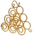 Suport pentru sticle de vin Glam Ring, Mauro Ferretti, 6 sticle, 36 x 33.54 cm, fier, auriu
