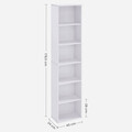 Corp biblioteca cu 6 rafturi, Vasagle, Scandinavian, 40x24x178.5 cm, PAL, alb