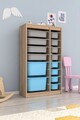 Dulap multifunctional, Estella, Montana Xs 2D4N8U, Gri Sonomo / Albastru