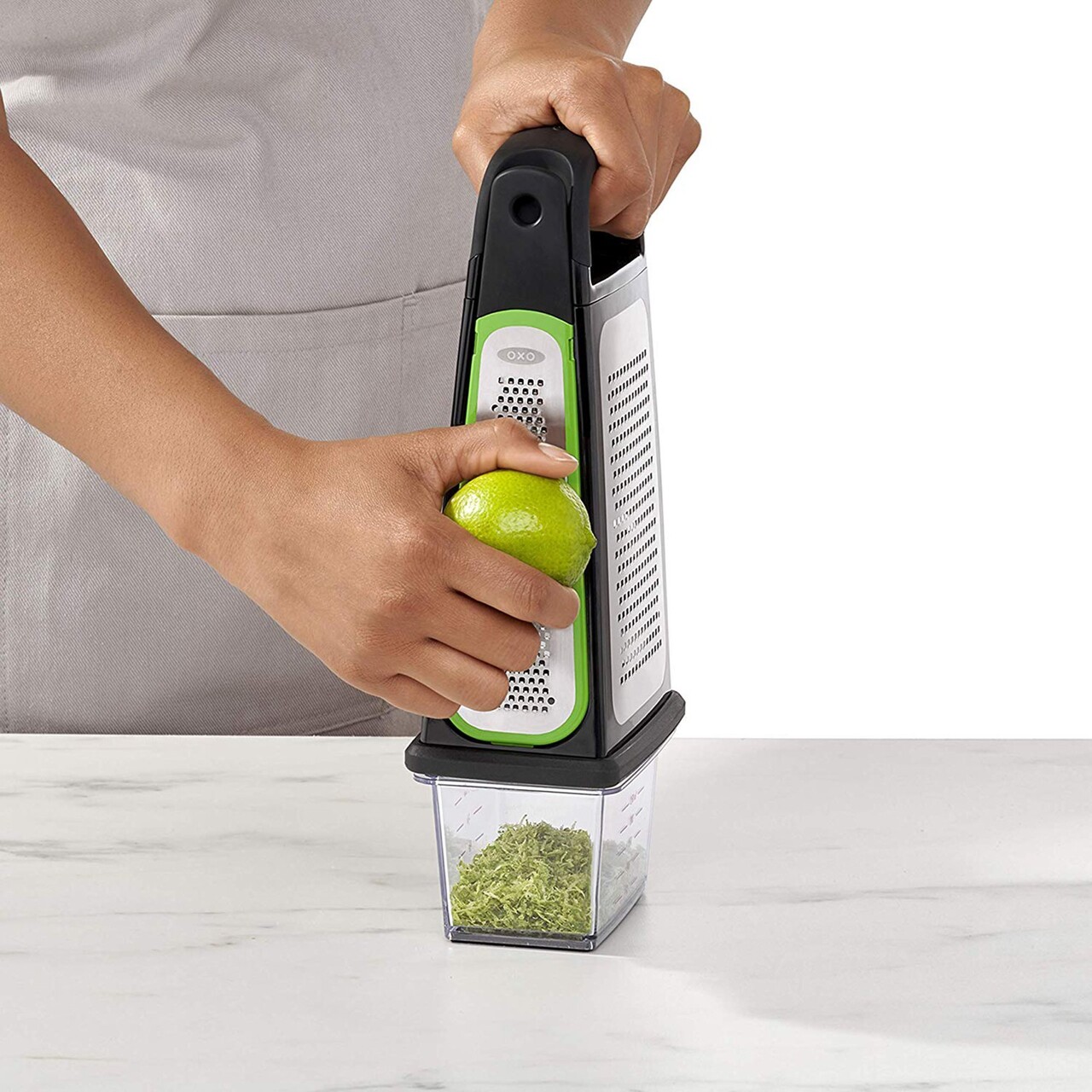 Razatoare multifunctionala, inox, cu recipient, "Good Grips" - OXO - imagine 10
