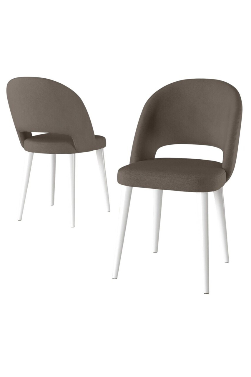 Set scaune 6 piese, Hanah Home, Pane, Cappuccino / Alb — imaginea 2