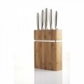 Set 5 cutite cu suport, Amefa, Forme, inox/lemn, argintiu/natur