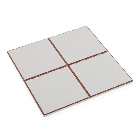 Suport pentru vase fierbinti square line, versa, 20 x 20 cm, ceramica, alb