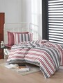 Lenjerie de pat pentru o persoana 2 piese, Monaco - Claret Red, EnLora Home, 70% bumbac/30% poliester