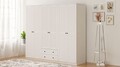 Dulap pentru haine, Rabi, Rb-064, 210x184x52 cm, Alb mat