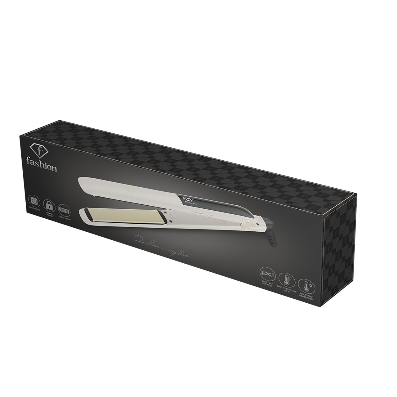 Placa de par Fashion TV, Matte Cream-Gold, 50W, 210°C, invelis ceramic, crem - imagine 14