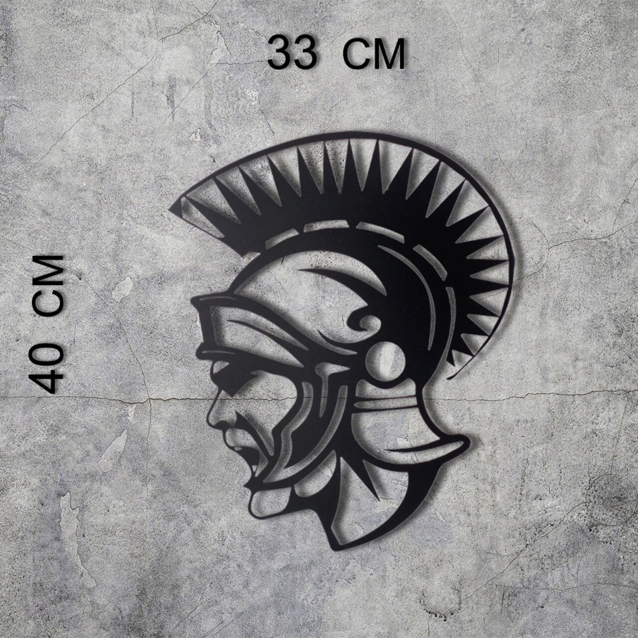 Decoratiune de perete, Soldier, Metal, Dimensiune: 33 x 40 cm, Negru - 2 | YEO