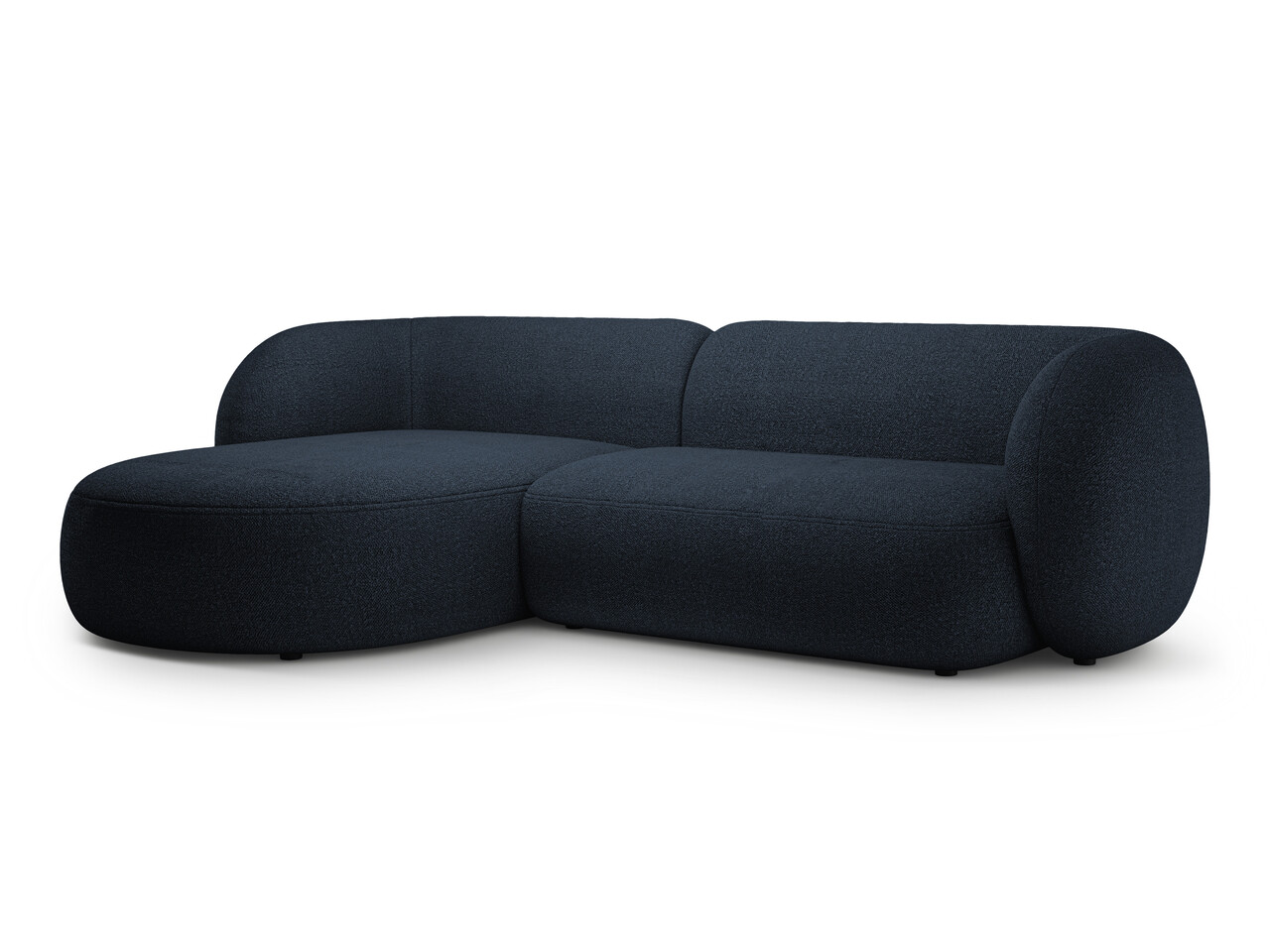 Coltar stanga 3 locuri, Kate, Micadoni, 285x176x76 cm, tesatura boucle, albastru inchis - 1 | YEO