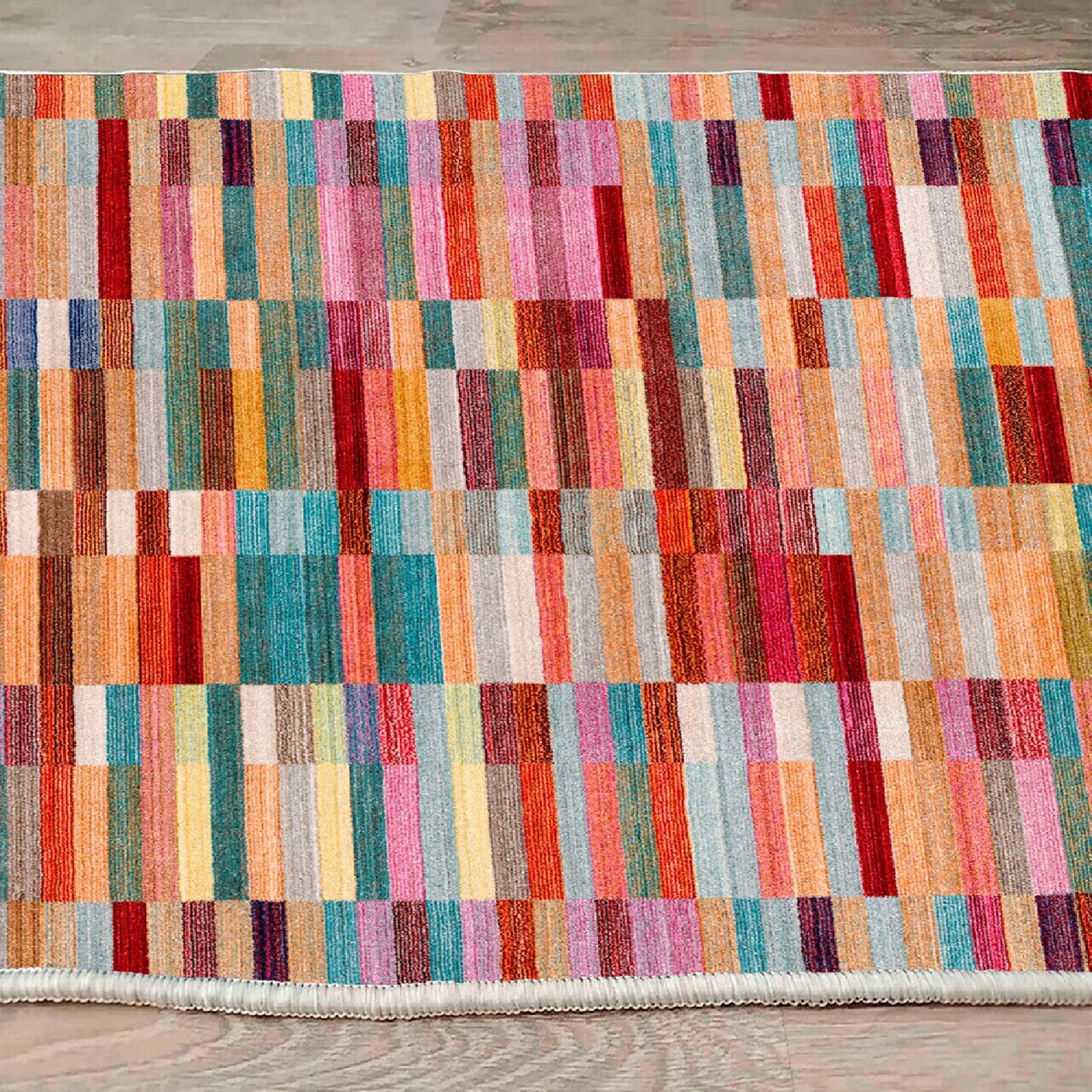 Covor, Woosonıl028, 80x300 cm, Roz / Albastru / Cămilă / Galben / Maro — imaginea 6