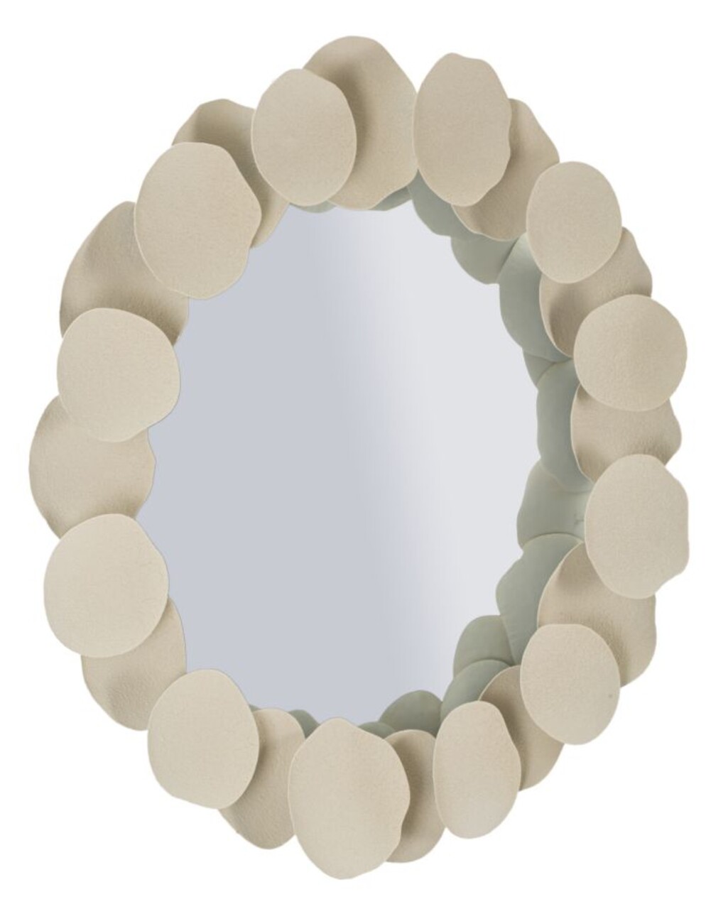 Oglinda de perete Dune, Mauro Ferretti, 85 cm, fier/MDF, crem