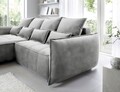 Coltar extensibil stanga 4 locuri ELTAP, LT-03REL, Campo, 265x196x88 cm, lemn/poliester, gri deschis