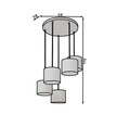 Lustra ELTAP, Vespillo, 58x115 cm, 5xE27, 15W, otel/PVC, alb