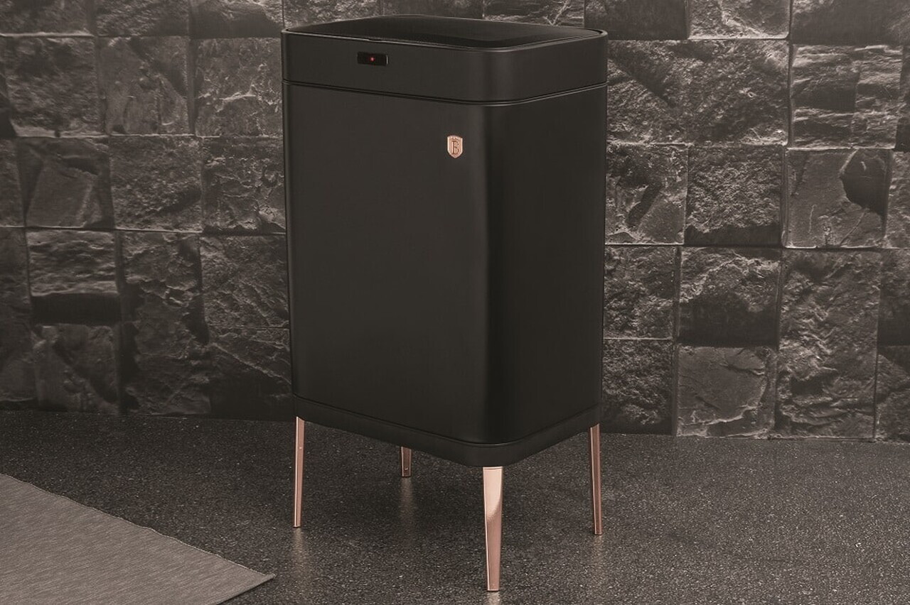 Cos de gunoi cu senzor Berlinger Haus, Black Rose, 42x30x76 cm, 60 L, fier, negru - imagine 3
