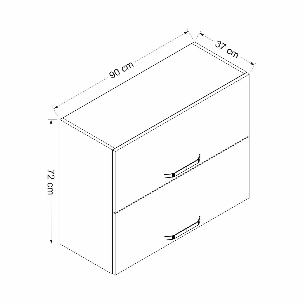 Dulap pentru bucatarie, Hanah Home, Minar, 90x72x37 cm, Alb — imaginea 7