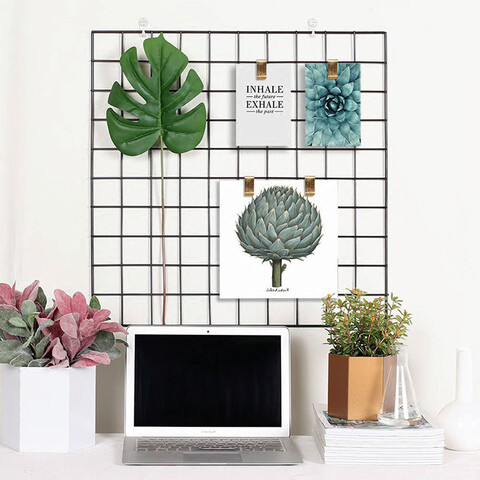 Decoratiune de perete, wr004, metal, cu 10 agatatori, negru