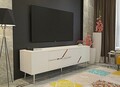Comoda TV, Olivia, Dekolp5, Alb / Argintiu