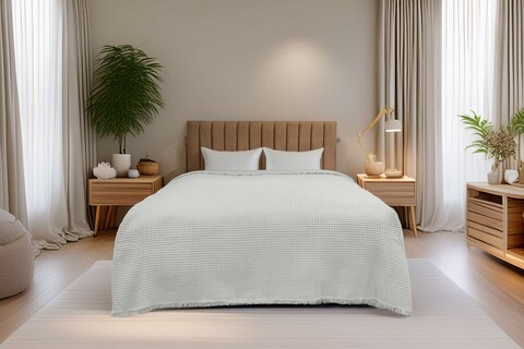 Cuvertura matlasata dubla, Waffle - Mint, ICF Bedroom, Bumbac