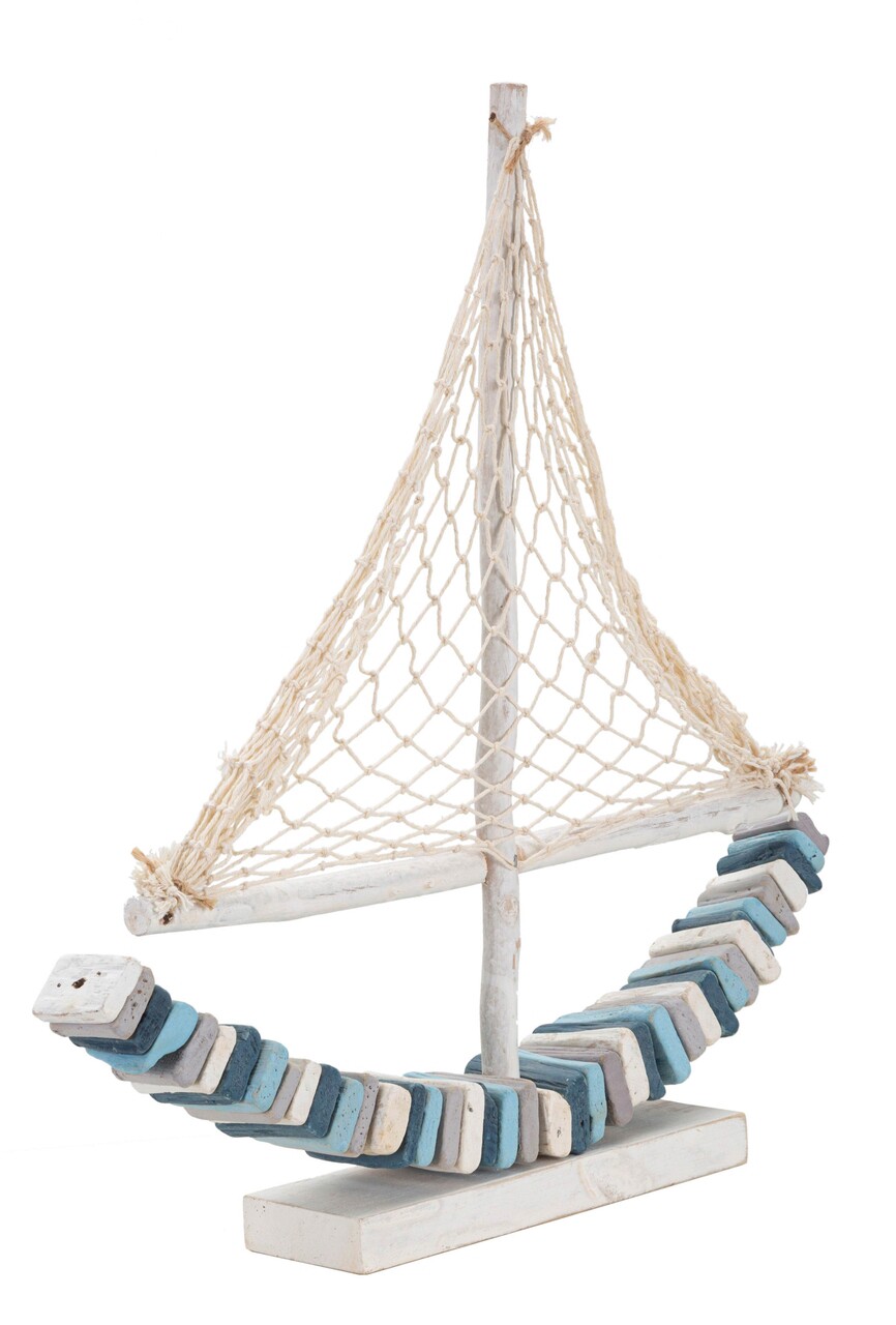 Decoratiune Boat Color, Mauro Ferretti, 45x7x45 cm, lemn de tanoak, multicolor - 1 | YEO