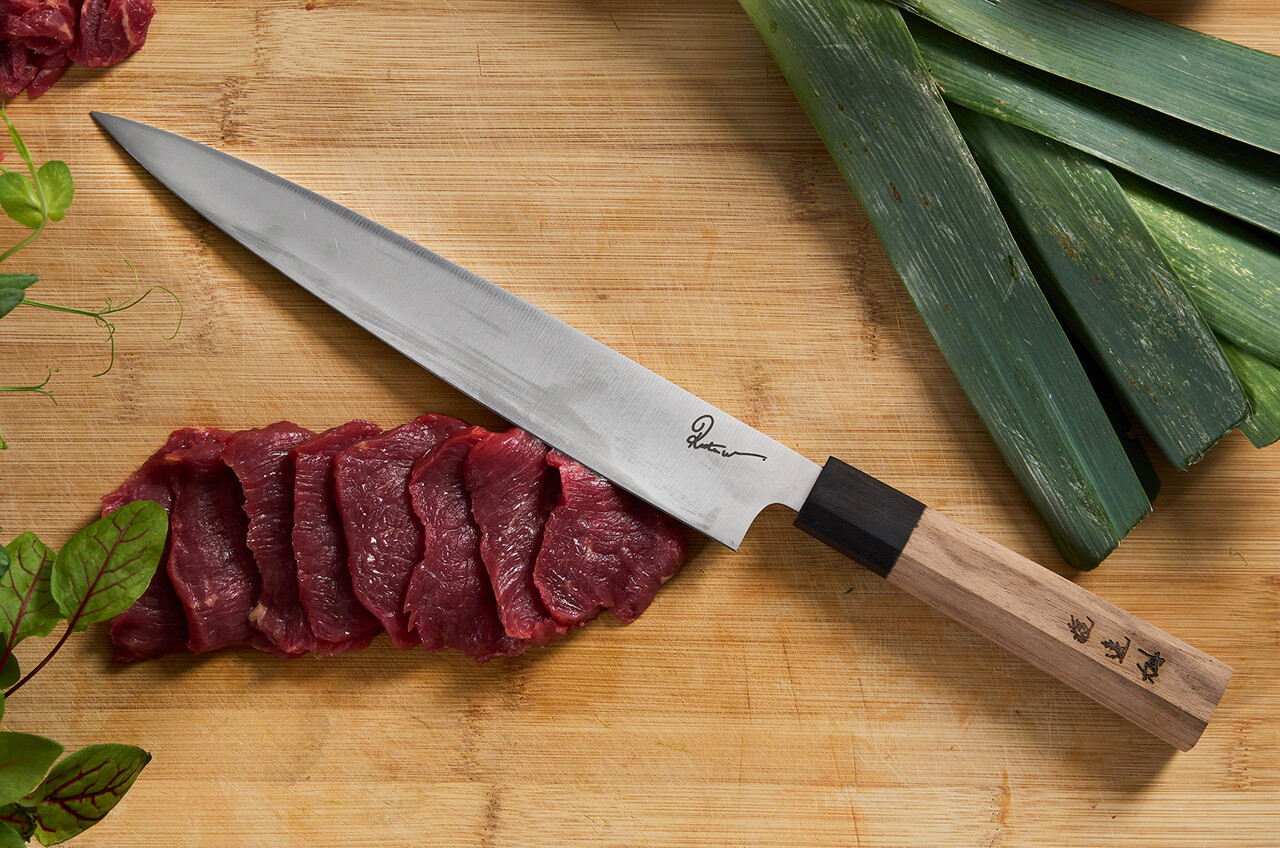Cutit Sujihiki, Samurai Gourmet by Rikito Watanabe si Cooking by Heinner, 24 cm, inox/lemn, maro - imagine 4