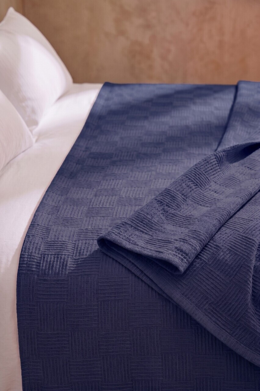 Cuvertura pique dubla, L'essentiel Maison, Checked, Albastru navy — imaginea 2