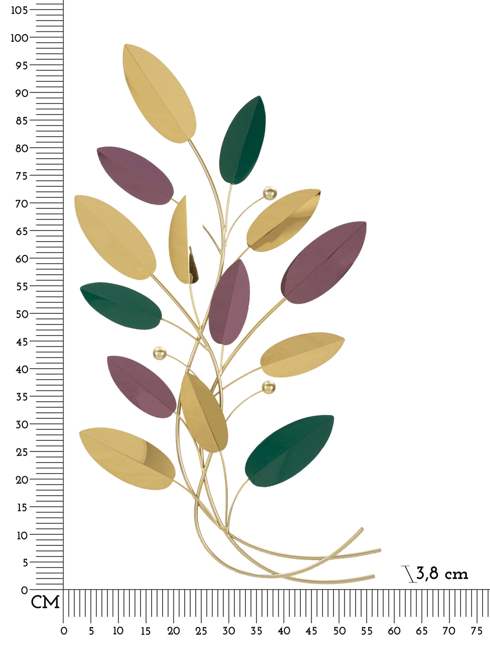 Decoratiune de perete Colorful, Mauro Ferretti, 59x3.8x98.4 cm, fier, multicolor - 1 | YEO