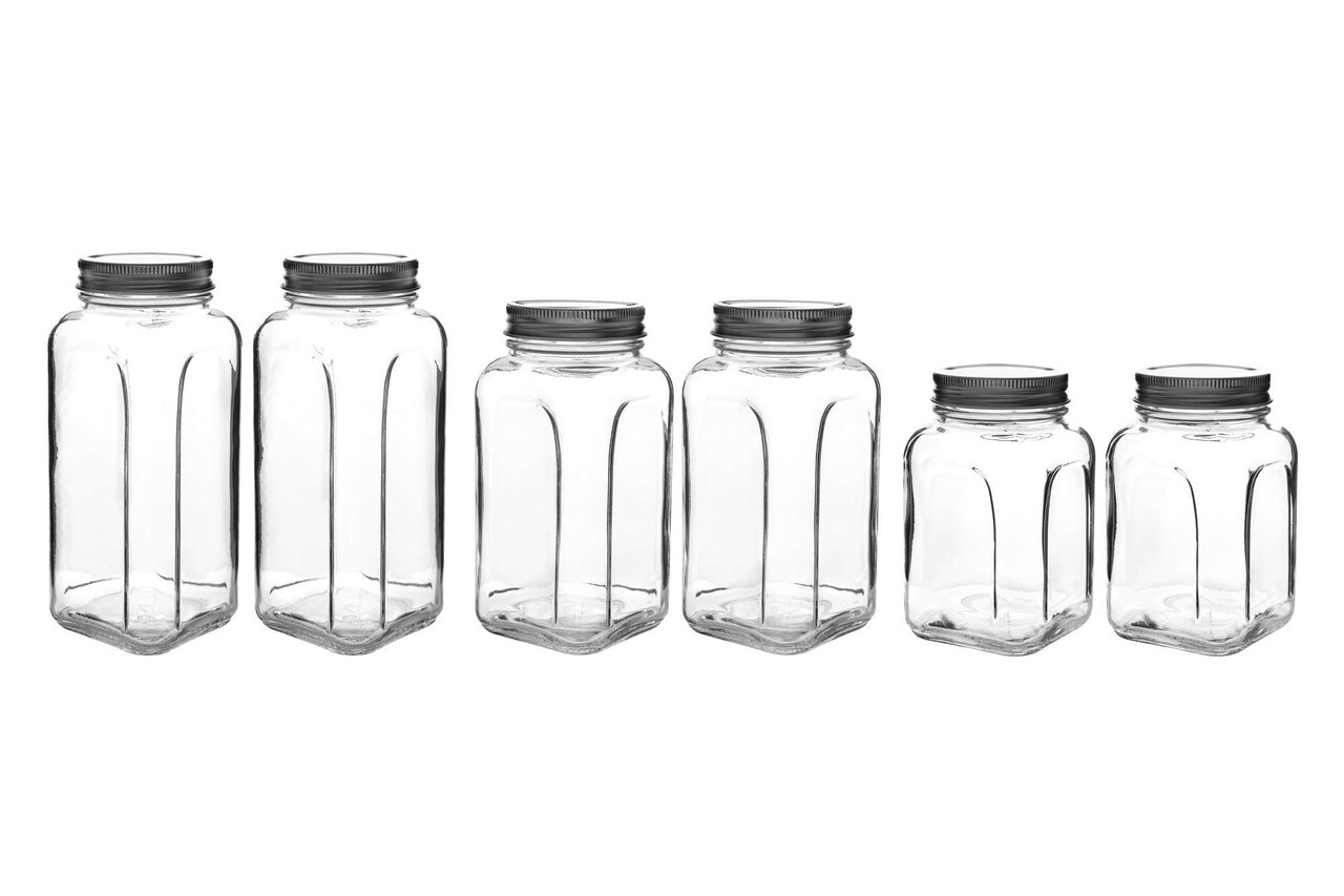 Set recipiente cu capac, Hermia, 238PLN1309, Dimensiune: 8,5 x 8,5 x 14 cm / 660 ml (2 bucăți), Argintiu - imagine 2