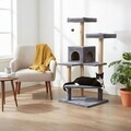 Casă pentru pisici, Paws & Whiskers, Amazon, MATERIAL TEXTIL WELSOFT, Antracit