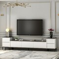 Comoda TV, Inarch, Imaj, 180x45.2x35 cm, PAL, Alb / Negru / Auriu