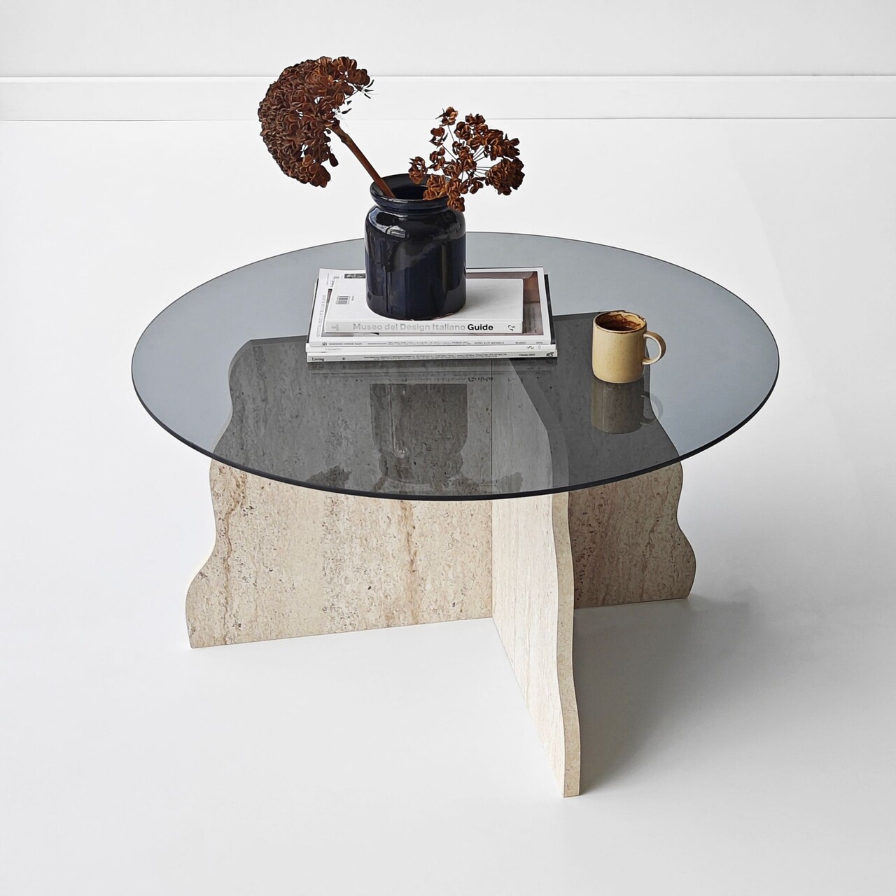 Masuta de cafea, Hanah Home, Butterfly, 75x40x75 cm, Travertin / Fumure - view 2