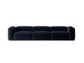 Canapea 4 locuri, Bergamo, Cosmopolitan Design, 364x108x70 cm, catifea chenille raiata, albastru navy