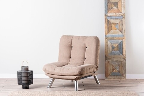 Fotoliu extensibil Misa Solo, Futon, 135×88 cm, metal, mink 135x88 imagine model 2022