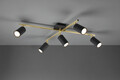 Plafoniera Marley, TRIO, 77.4x57.4x22.4 cm, 35W, 5x GU10, metal, negru/auriu