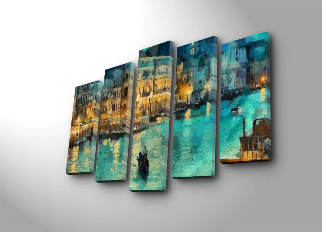Set 5 tablouri decorative, 5PATK-158, 19 x 70 cm, Multicolor - view 2