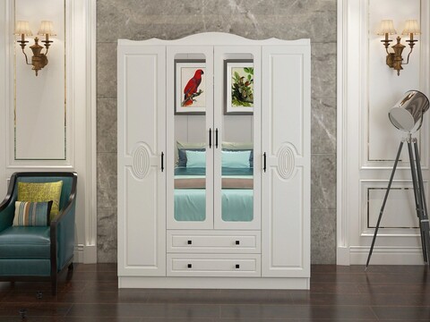 Dulap pentru haine, Glenevis, Yekta 404, 140x186x50 cm, Alb Glenevis
