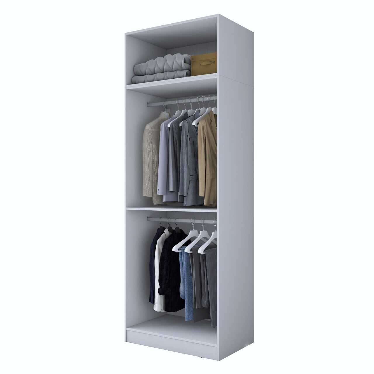 Dulap pentru haine, Hanah Home, BA209, 90x255x57.5 cm, PAL melaminat, Alb - view 10