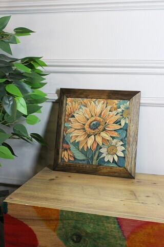 Tablou decorativ, Ersytastablo14, PIATRĂ, Cadru: 100% LEMN (Grosime: 2,5 cm), Multicolor