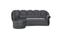 Coltar extensibil stanga 3 locuri ELTAP, L-086, Lord, 243x180x112 cm, lemn/poliester, gri inchis/negru