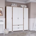 Dulap pentru haine, Miwood, Nisan 1600-024, Nuc deschis / Alb