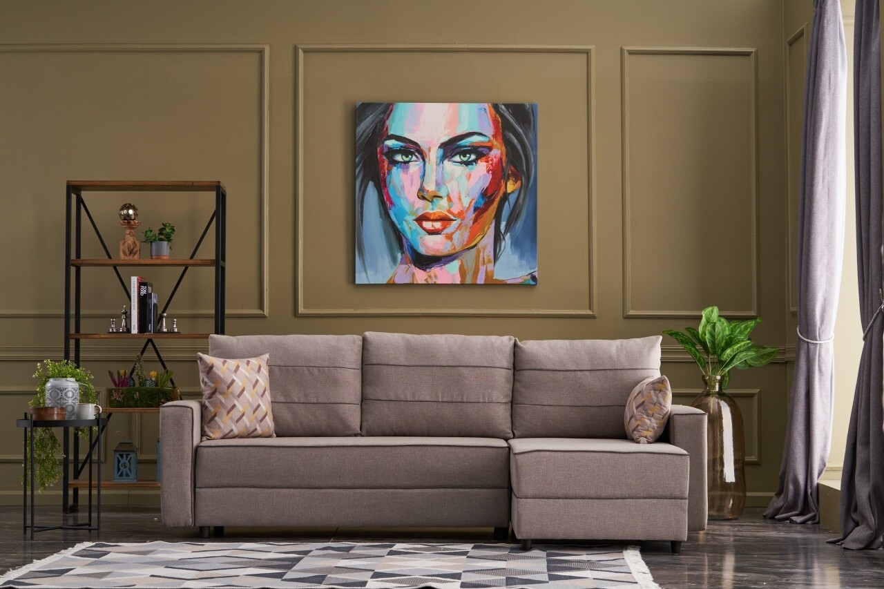 Coltar extensibil pe dreapta Ece, Balcab Home, 242x90x88 cm, lemn, crem - 1 | YEO