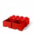 Cutie de depozitare LEGO, 2 sertare, 940 ml, polipropilena, rosu