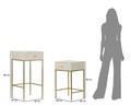 Set 2 masute inalte Wedding, Mauro Ferretti, 45x90 cm, lemn de pin/MDF/metal, crem/auriu
