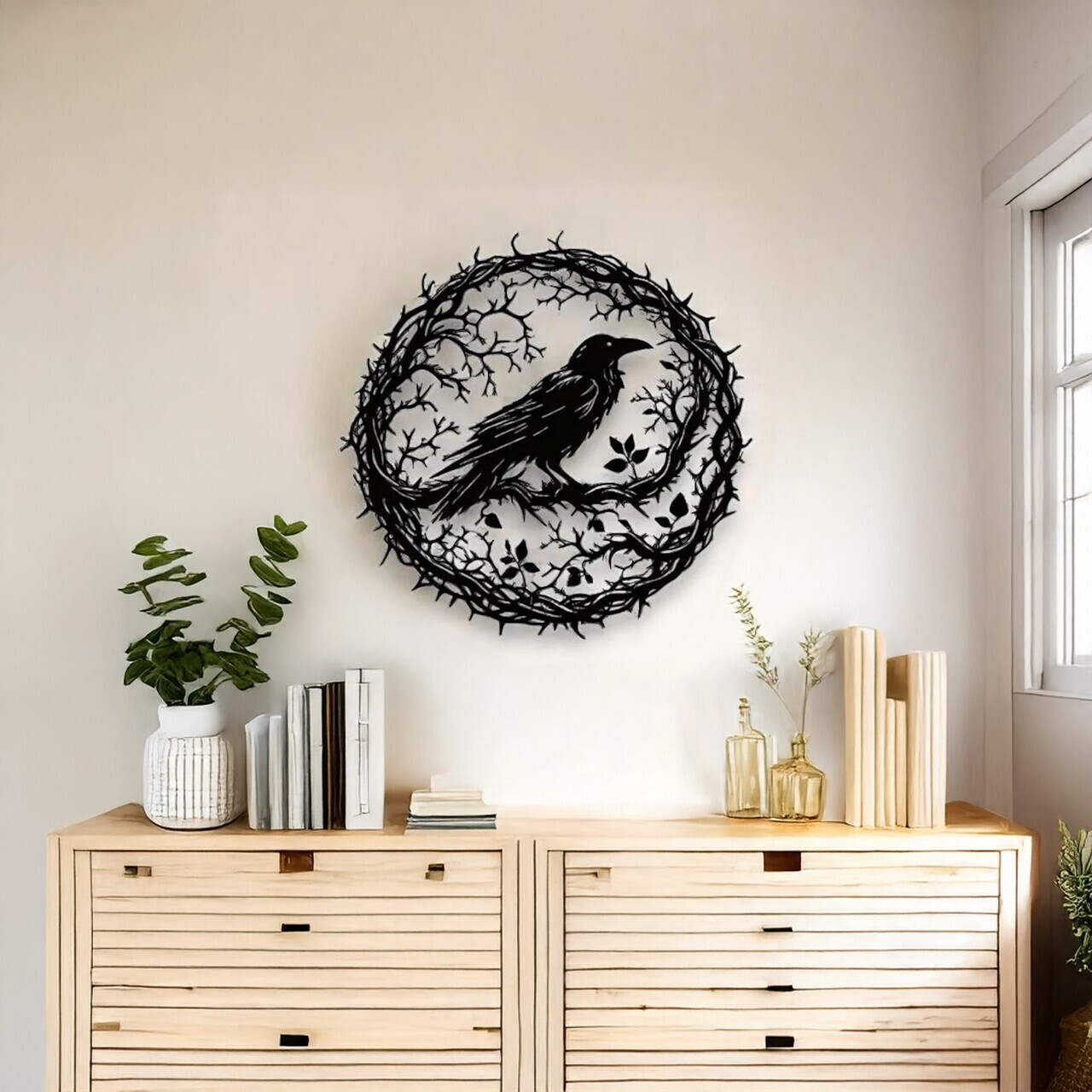 Decoratiune de perete, DCV-1021-MT, Dimensiune: 50 x 50 cm, Negru — imaginea 2