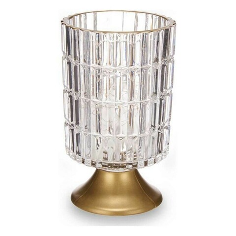 Felinar cu 12 LED-uri, Gift Decor, cu baterii, 10.7 x 10.7 x 18 cm, sticla, transparent Gift Decor