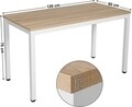 Birou Industrial, Vasagle, 120 x 60 x 76 cm, PAL/fier, natural/alb