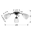 Lustra Ursella, Candellux, 58 x 18 cm, 3 x E14, 40W, crom/alb